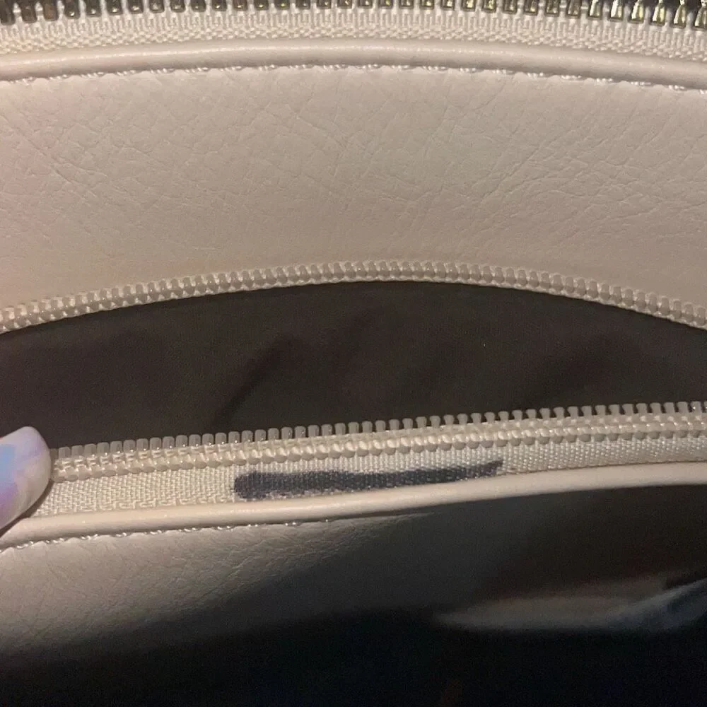 ✨Roulens Cream Triple Zip Small Crossbody Bag✨